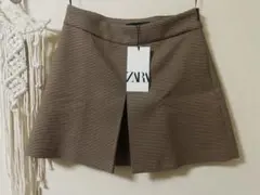 ZARA ブラウン系チェック ミニスカート XS