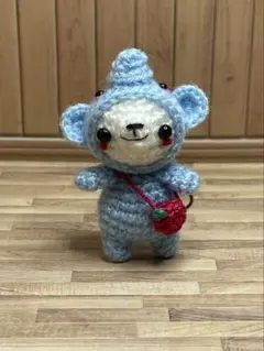 ぞうさん着ぐるみのクマちゃんꕤあみぐるみストラップ