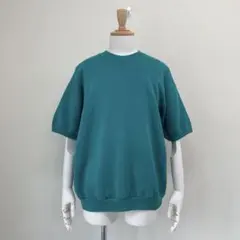 90s 半袖スウェット ターコイズ 無地 古着 ヴィンテージ ブランク 90年代