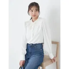 【新品未使用】earth music&ecology 2wayレース衿ブラウス