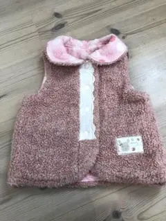 クーラクール　ピンクボアベストリバーシブル90センチ