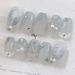 ウィッシュコア　マーメイドネイル　フレンチガーリー　ワンホン　韓国　Y2K 冬