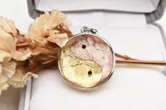 スウェーデン産ギベオン(メテオライト隕石)18mm 陰陽太極図ペンダント