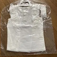 UNIQLO クリースリーブトップス 90 ホワイト