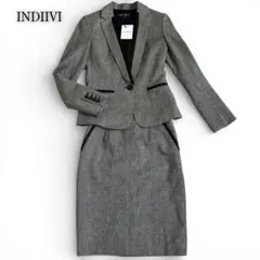 【新品未使用タグ付き】INDIVI スーツ　セットアップ　　　　スカート　グレー