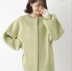 GLOBAL WORKリッチニットアゼカーディガン【即日発送】