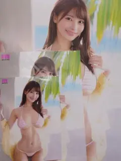 福田ゆあ　A4キラ加工ラミネート写真.A4.2L.L写真4枚セット