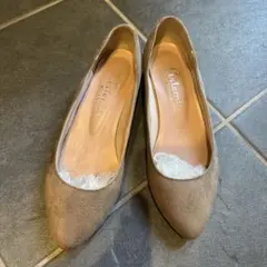 ダイアナ　ピンクベージュ　スエード オープントゥパンプス