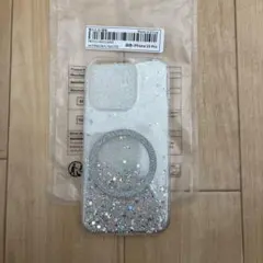 iPhone 15 Pro用ラメ入りケース　マグネットリングシール付き