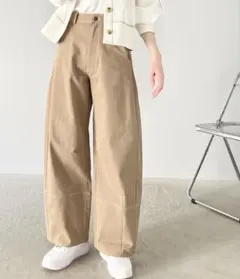 《Javaジャバコラボ》綿100％配色ステッチカーブパンツsサイズ