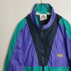 SOS ナイロンジャケット ジップアップ ラグラン マルチカラー メンズL