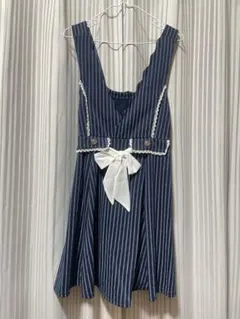 【 axes femme 】ワンピース｜ストライプ ノースリーブ 青 水色