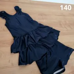 デビロック　ネイビー フリル付き水着 セパレート140
