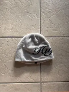 HUF ニット帽 ホワイト ロゴ入り