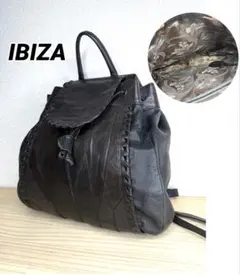 希少 IBIZA イビザ ヴィンテージ レザーリュックパッチワークタッセル 