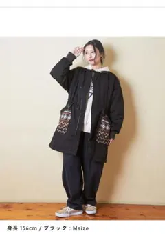 ミリタリーコート ブラック Mサイズ