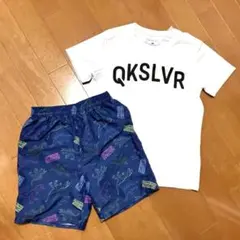 恐竜プリント 水着・クイックシルバー　ラッシュガード　セット　130