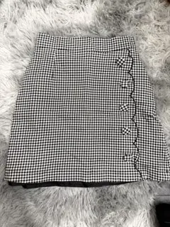 ギンガムチェック タイトスカート ガーリー