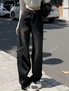 ポケット付きストレートパンツ