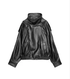 ZARA Sサイズ　フェイクレザー ライダースジャケット ブラックのサムネイル
