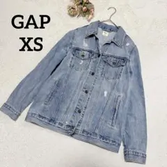 【ギャップ】デニムジャケット メンズ XS ダメージ カジュアル 綿100%