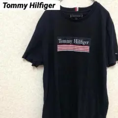 tommy トミーヒルフィガー　半袖　Tシャツ　刺繍ロゴ　ブラック　黒