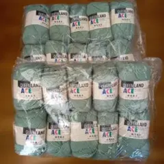 新品 未使用 緑系(ターコイズ色)　 毛100% 並太 45gが20玉セット