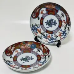 源右衛門 染錦 古伊万里松絵 皿 深皿 2枚セット 19.5cm 有田焼のサムネイル