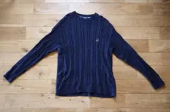 TOMMY HILFIGER ネイビー ケーブルニットセーター
