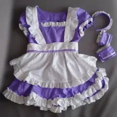 【M】紫と白のメイド服 付属品付き