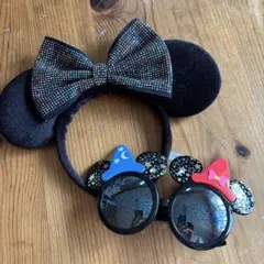 ミ二ーマウス カチューシャ サングラス付き