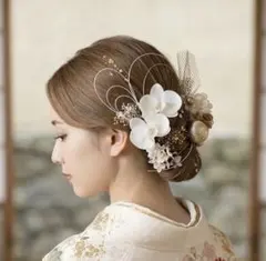 【即購入OK】髪飾り 胡蝶蘭☆水引き☆結婚式☆卒業式☆成人式