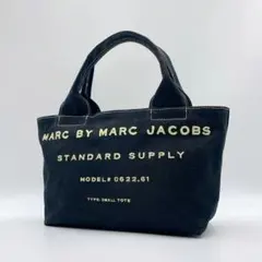 MARC JACOBS キャンバス トートバッグ ロゴ ブラック 黒 f761のサムネイル