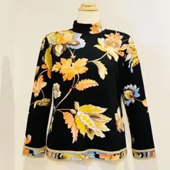 極美品✨レオナール カンカン ブラウス 花柄 トリム 近年モデル XL相当