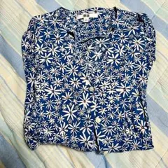 UNIQLO プリントVネックブラウス 長袖 花柄のサムネイル