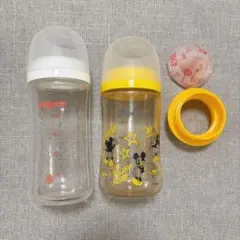 哺乳瓶 Pigeon ピジョン 母乳実感 240ml ディズニー　新品乳首付き