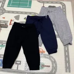 H&M エイチアンドエム　スウェットパンツ　裏起毛　80 ライトグレー　黒　紺