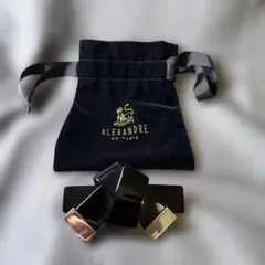 【美品】アレクサンドル ドゥ パリ ループリボン バレッタ ブラック