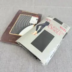 レギンス トレンカ 2点セット 網 グレー 50デニール サイズM～L