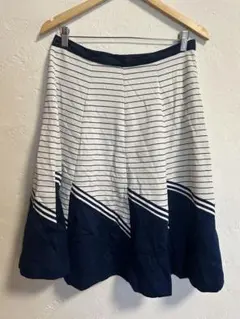 1点もの✨ストライプ フレアスカート ひざ丈【LL】