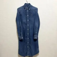 ラルフローレン デニムロングワンピース BD ポニー刺繍 ロゴ 近年 XS