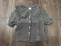 petit main プティマイン ギンガムチェック 襟付きシャツ 80 美品