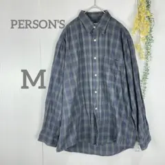 person's パーソンズ　ネルシャツ M グリーン　チェック　M メンズ　緑のサムネイル