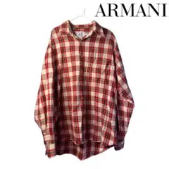 ARMANI EXCHANGE チェックシャツ 長袖 レッド系 オーバーサイズ風のサムネイル