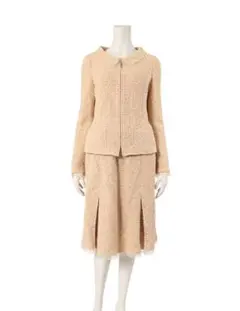 フォクシーブティック ツイード セットアップ スーツ ベージュ マルチカラー