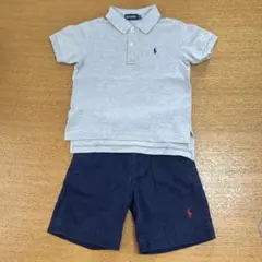 ラルフローレン　上下セット　ポロシャツ　ハーフパンツ　グレー　100