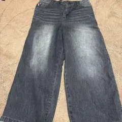 9090 ダークデニム ワイドレッグパンツ