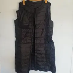 ブラック ライトダウンベスト　ロング【袋付き】