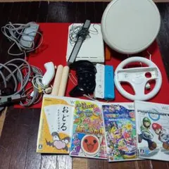 Wii本体 + ゲーム4本 + コントローラーセット動作確認無し　ジャンク品