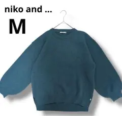niko and ... バルーンスリーブニット Mサイズ　ブルー　ニコアンド
